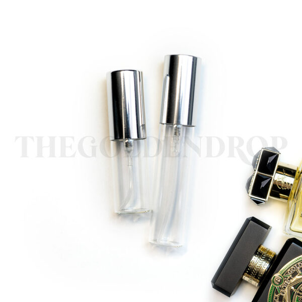 The Golden Drop perfume decants in two sizes - 5ml and 10ml